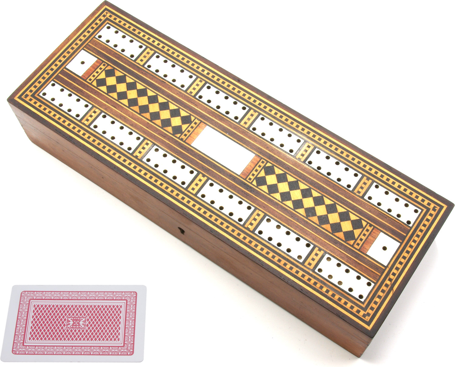 Inlaid Antique Cribbage Box