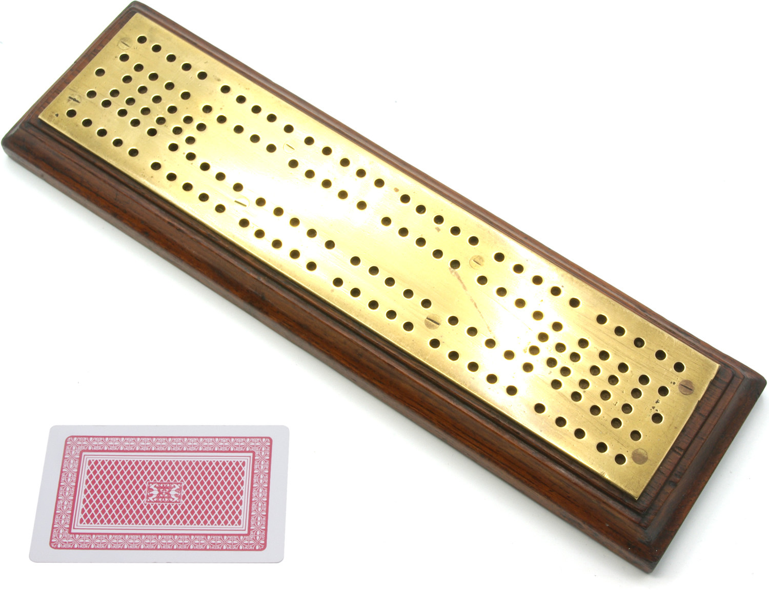 Brass topped cribbage board