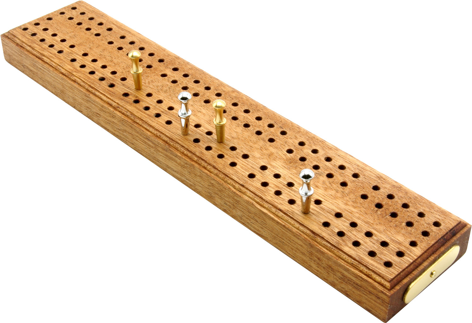 Hardwood British cribbage board - 24cm (9")