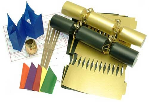 Deluxe Christmas Cracker Kit  35cm - Gold & Black - 10 Pack