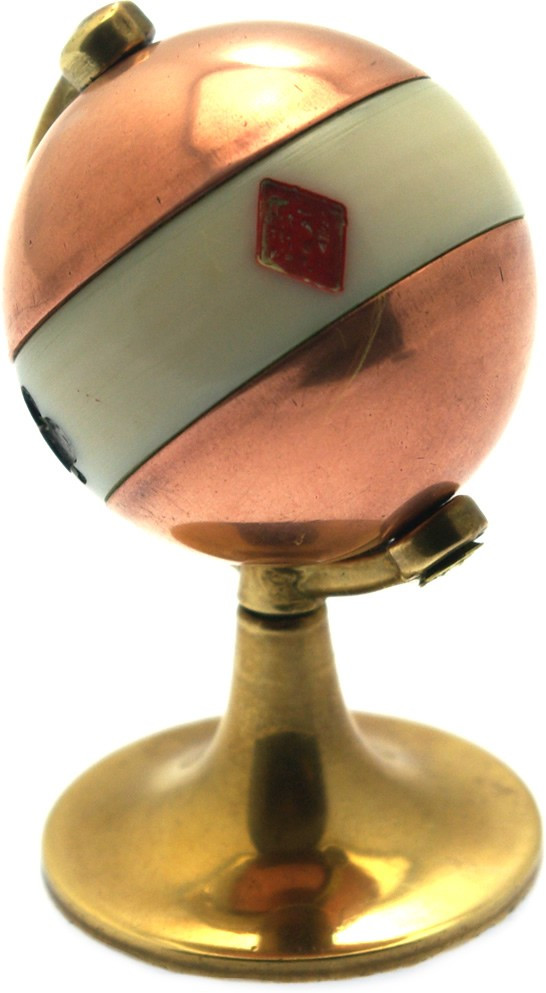 Brass globe trump marker.