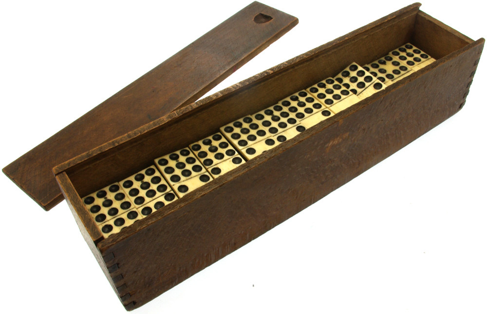 Double 9 Ebony & Bone dominoes