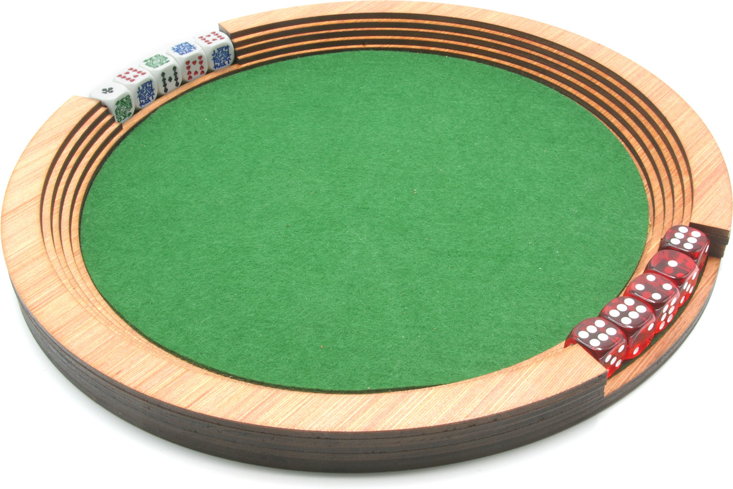 Wooden Dice Tray, Poker Dice  