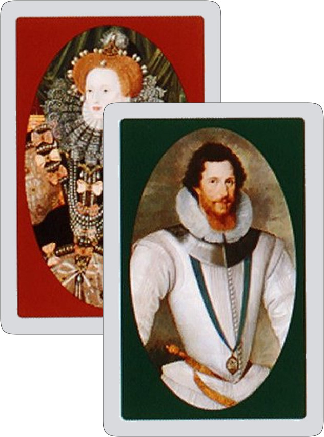 Earl of Essex and Queen Elizabeth 1 twin playing cards