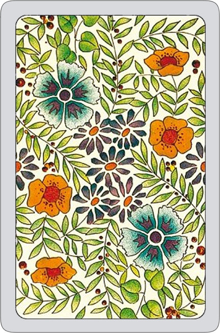 Summer flowers playing cards - cream