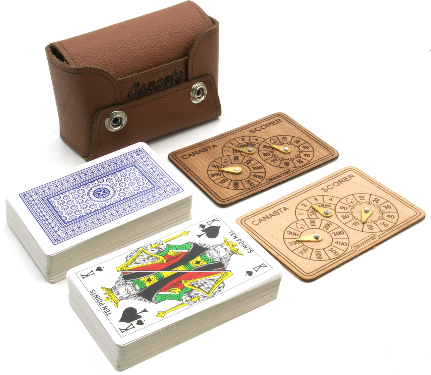 Leather Canasta card game set