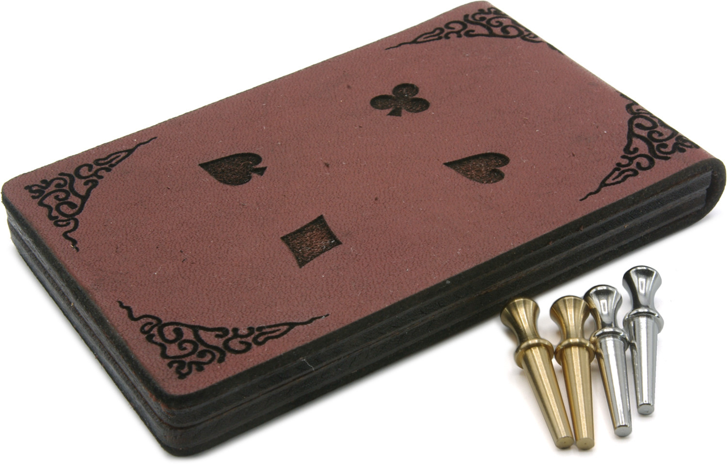 Leather and Mahogany cribbage board