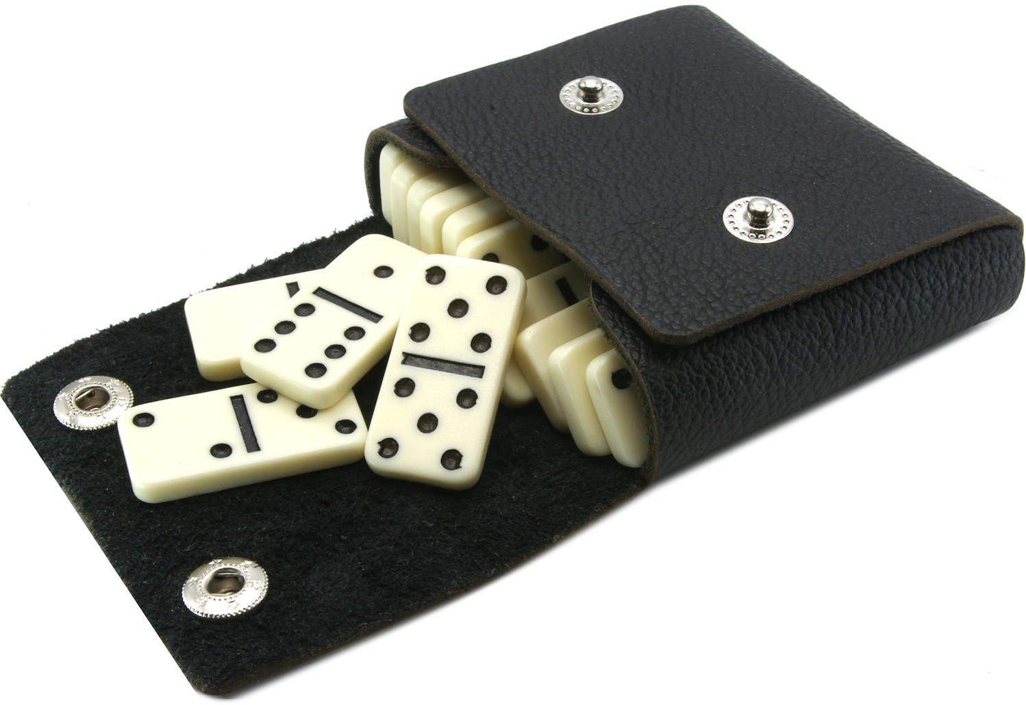 Leather Travel Dominoes set
