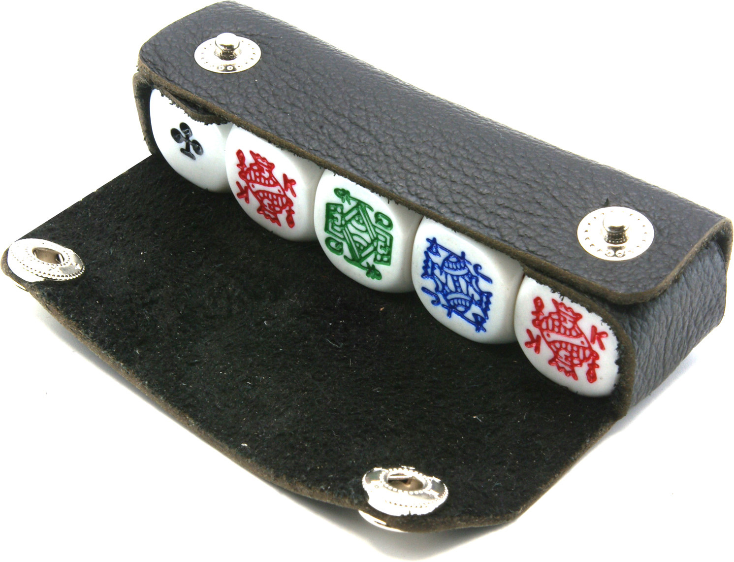 Leather poker dice set