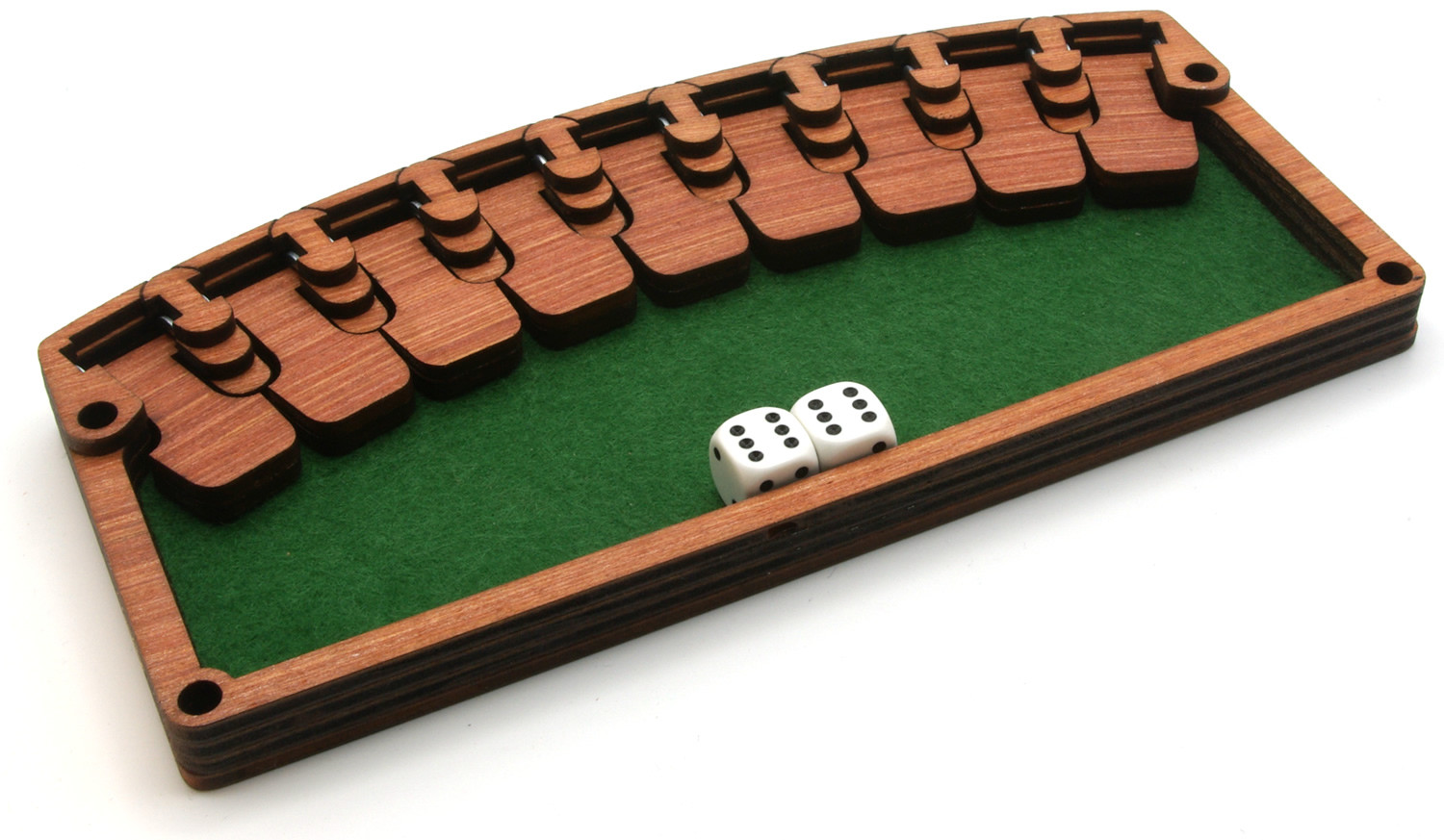 Shut the box traditional wooden dice game