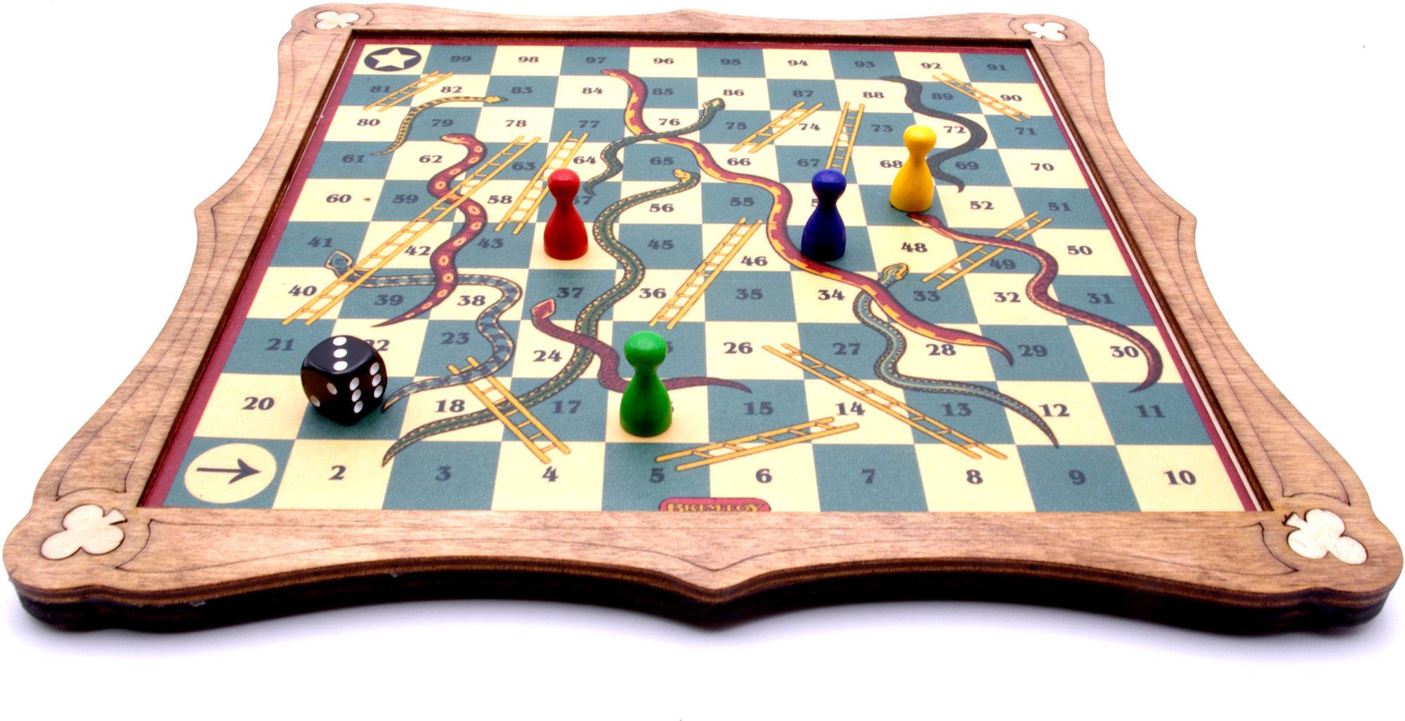 Snakes & Ladders traditional wooden board game