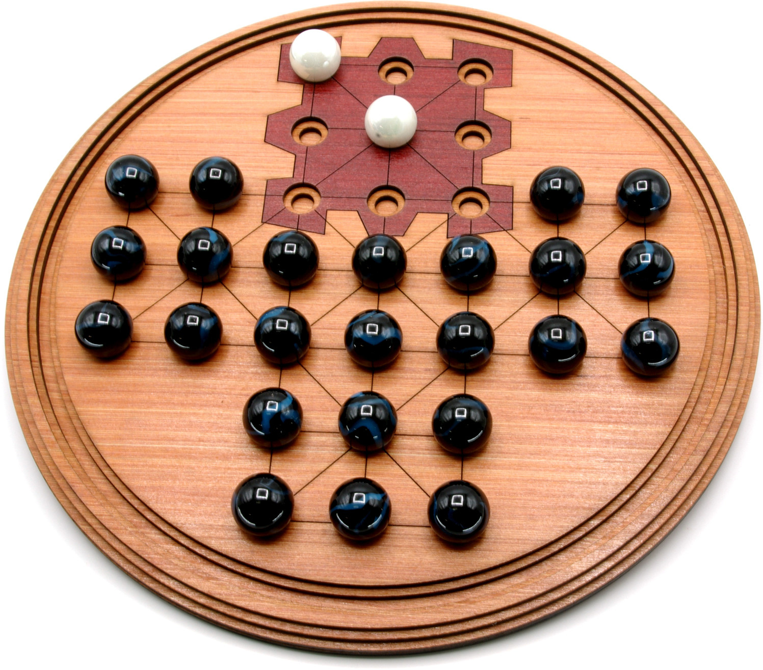 Asalto traditional round wooden board game 