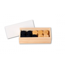 32mm Draught Pieces in wooden box spare game pieces