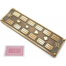 Cast brass topped cribbage board