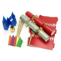 Deluxe Christmas Cracker Kit  35cm - Red & Silver - 10 Pack