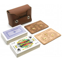 Leather Canasta card game set