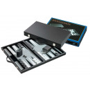 Deluxe black vinyl 15" Backgammon